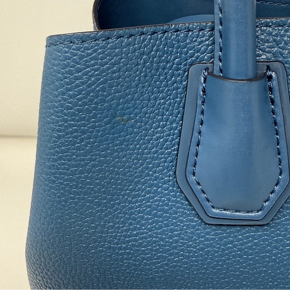 Michael Kors Women Mercer Gallery Leather Tote Blue Workwear EUC Minimalist Chic - Picture 13 of 15